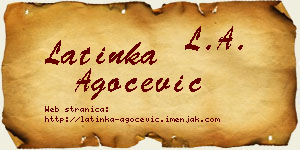 Latinka Agočević vizit kartica